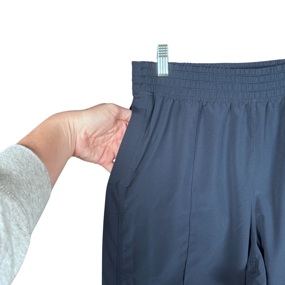 Lululemon Cropped Pants Womens 12 Blue Lightweight Elastic Waist Athleisure - Picture 4 of 10